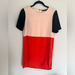 Zara Colorblock Shift Dress Small
